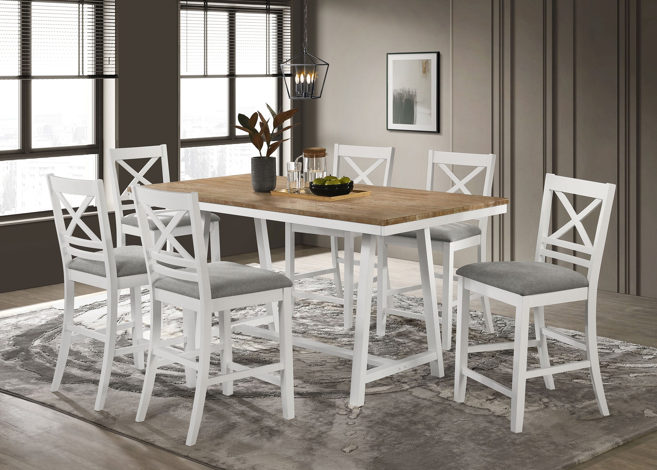 Hollis Wood Counter Chair With Cushion White (set Of 2) - MyWaynesHome #