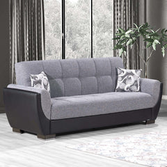 Ottomanson Armada Air - Upholstered Convertible Sofabed With Storage - Gray/Black PU Polyester