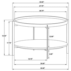 Adhvik - Round Table With Marble Shelf