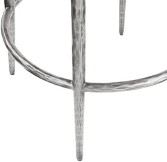 Ferro - Performance Fabric Upholstered Bar Stool - Antique Silver