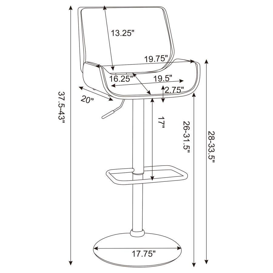 Folsom Black Adjustable Bar Stool - MyWaynesHome #
