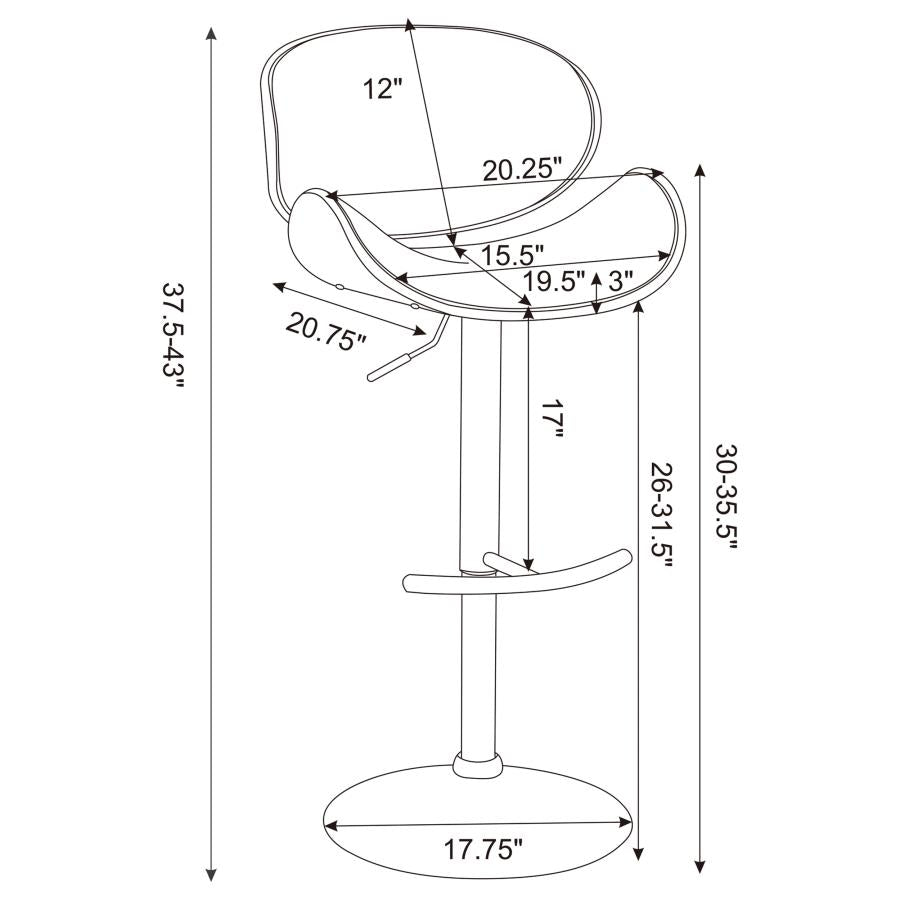 Harris Black Adjustable Bar Stool - MyWaynesHome #