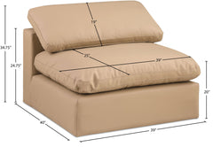 Comfy - Faux Leather Armless Chair - Tan