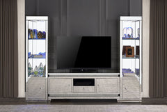 Lotus - TV Stand - Mirrored, Faux Ice Cube Crystals