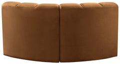 Arc - Velvet 2 Piece Modular Sofa - Saddle