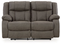 First Base - Reclining Loveseat - Gunmetal
