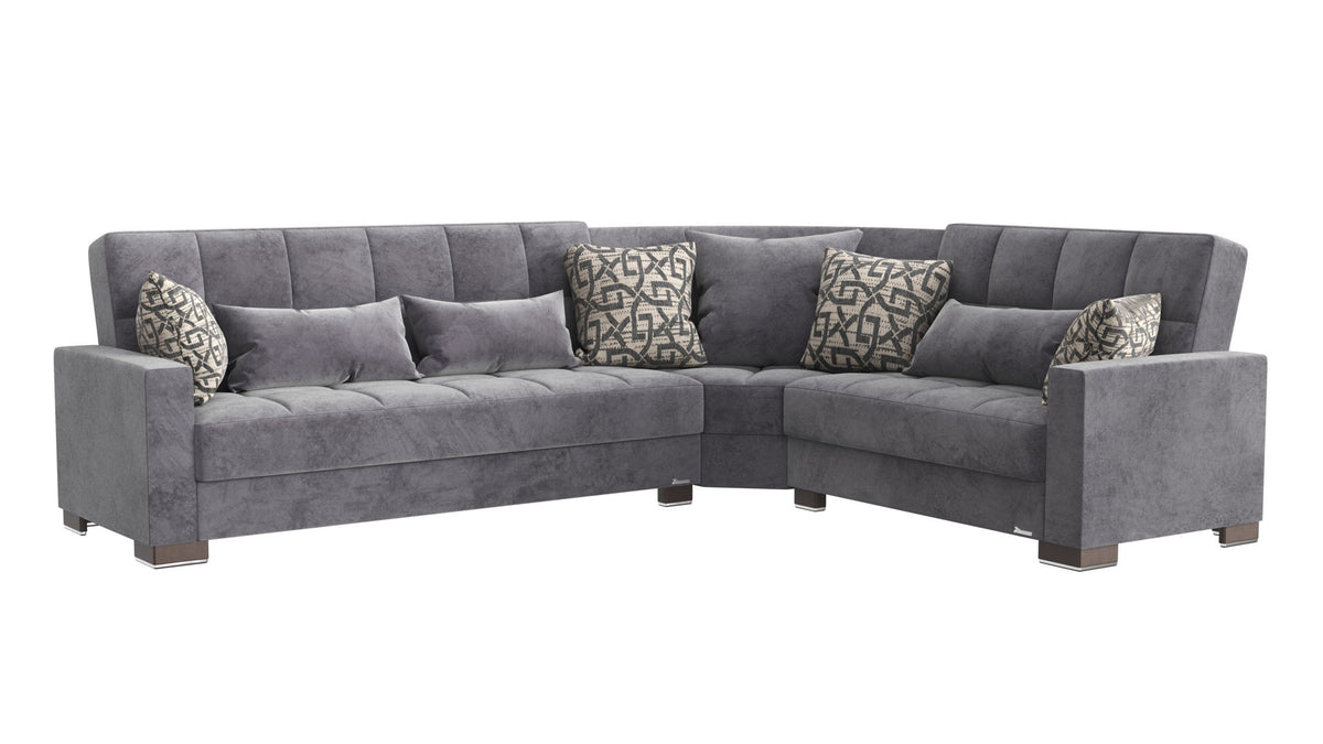 Ottomanson Armada - Upholstered Convertible Sectional With Storage - Microfiber
