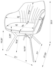 Mayer - Upholstered Dining Arm Chair (Set of 2) - Blue