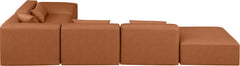 Cube - 6 Piece Modular Corner Armless Sectional - Cognac