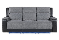 U5914 - Console Reclining Loveseat And Recliner Sofa - Black / Gray