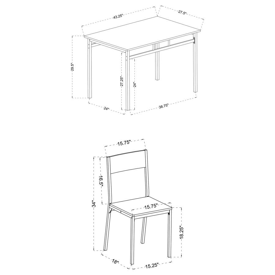 Lana Black 5 Pc Dining Set - MyWaynesHome #
