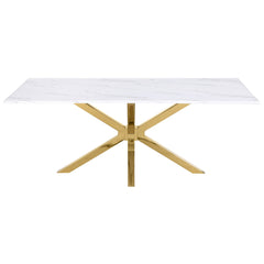 Venera Rectangular 79-inch Faux Marble Dining Table White - MyWaynesHome #