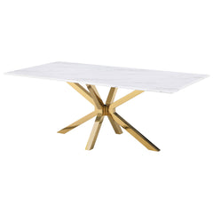 Venera Rectangular 79-inch Faux Marble Dining Table White - MyWaynesHome #