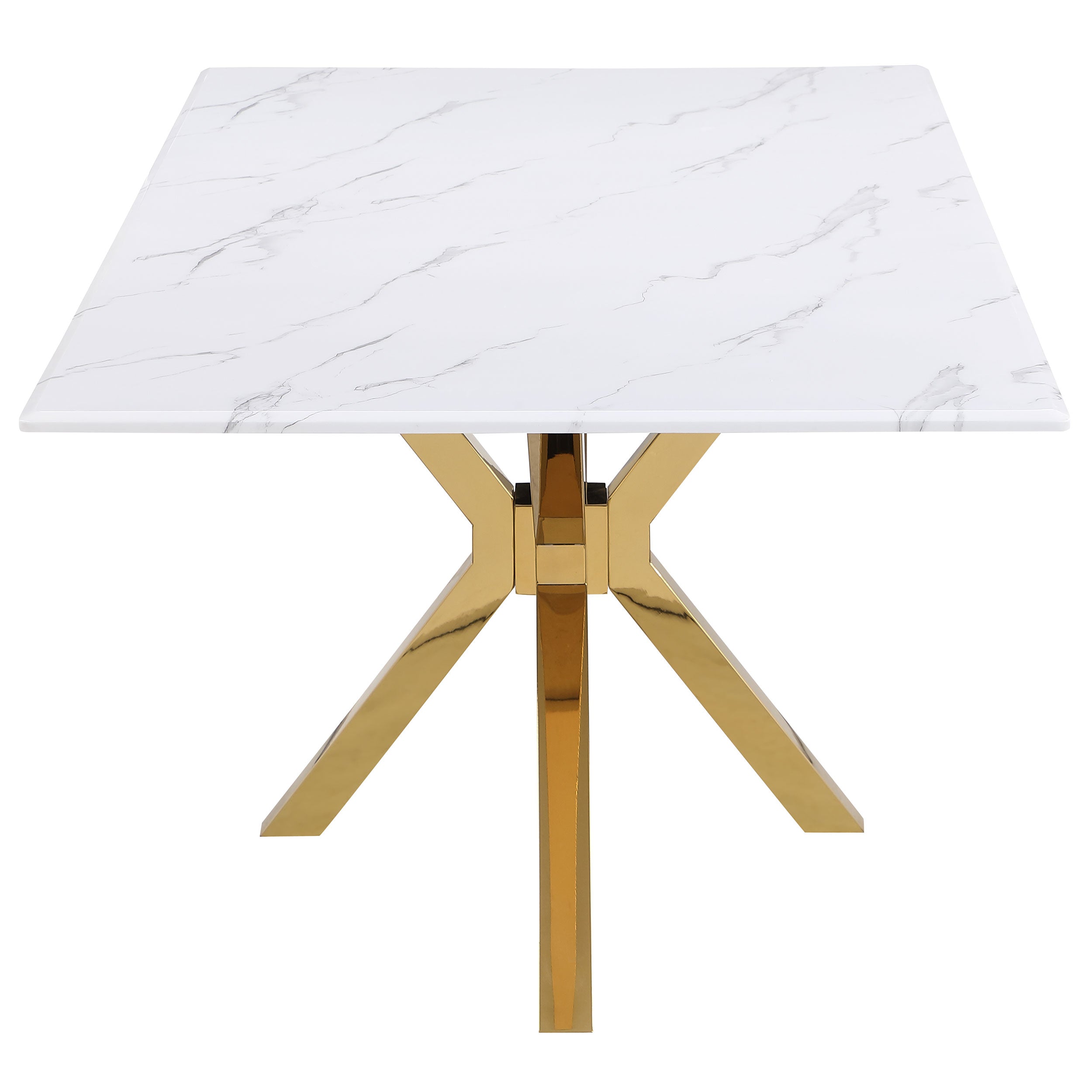 Venera Rectangular 79-inch Faux Marble Dining Table White - MyWaynesHome #