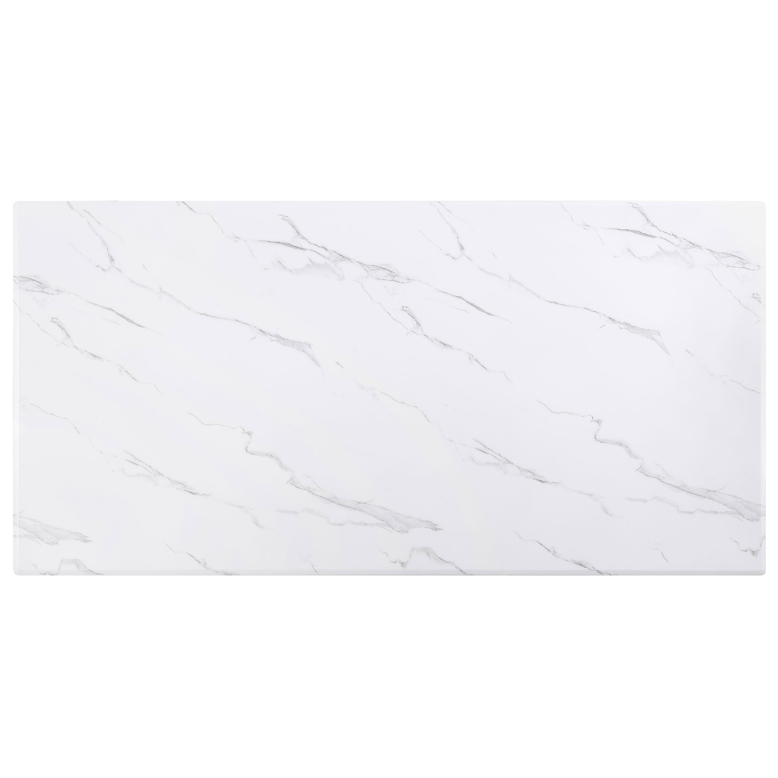 Venera Rectangular 79-inch Faux Marble Dining Table White - MyWaynesHome #