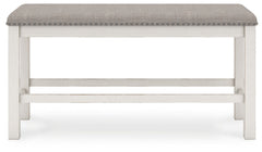Robbinsdale - Dbl Counter Height Upholstered Dining Bench - Antique White