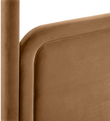 Salina - Velvet Upholstered Bed - Saddle