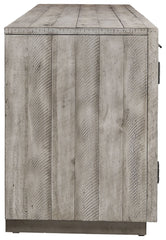 Naydell - XL TV Stand w/Fireplace Option - Gray