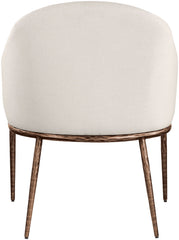 Ferro - Upholstered Dining Arm Chair With Brushed Bronze Legs