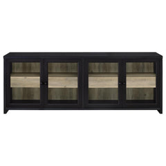 Denison - 79" 4-Door TV Stand Media Console - Black