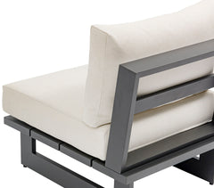 Maldives - Water Resistant Outdoor Patio Armless Chair With Gray Frame