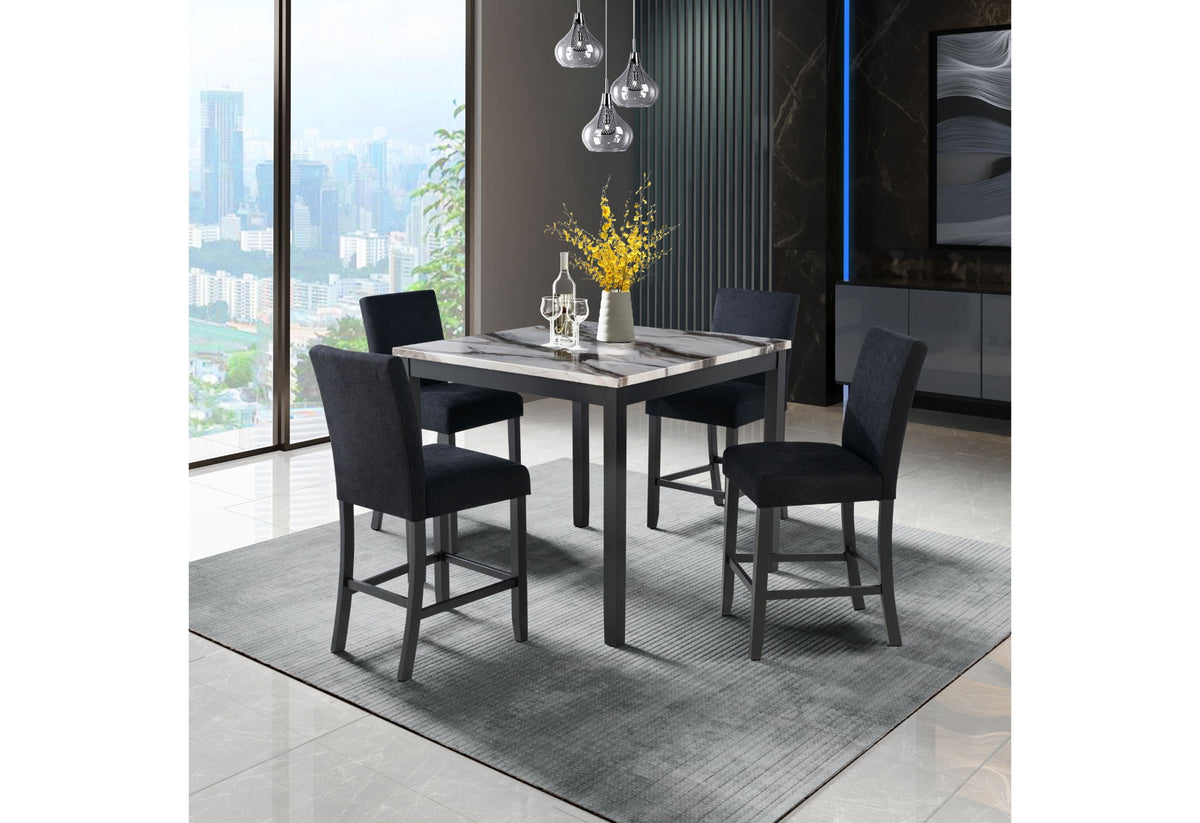 D4054 - 5 Piece Dining Room Set (Bar Table With 4 Bar Stools) - Black