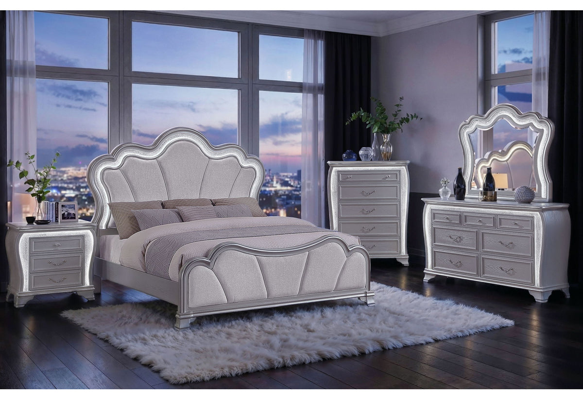 silver dresser set GLAM CHEST OF DRAWERS (V) VIVI Furniture 100 lbs. Silver Bedroom Sets in Bedroom