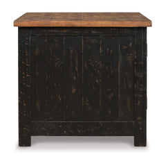 Valebeck - Rectangular End Table - Black / Brown