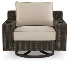 Coastline Bay - Swivel Lounge W/ Cushion - Brown