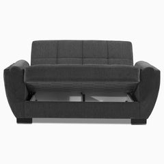 Ottomanson Armada Air - Upholstered Convertible Loveseat With Storage - Gray Chenille