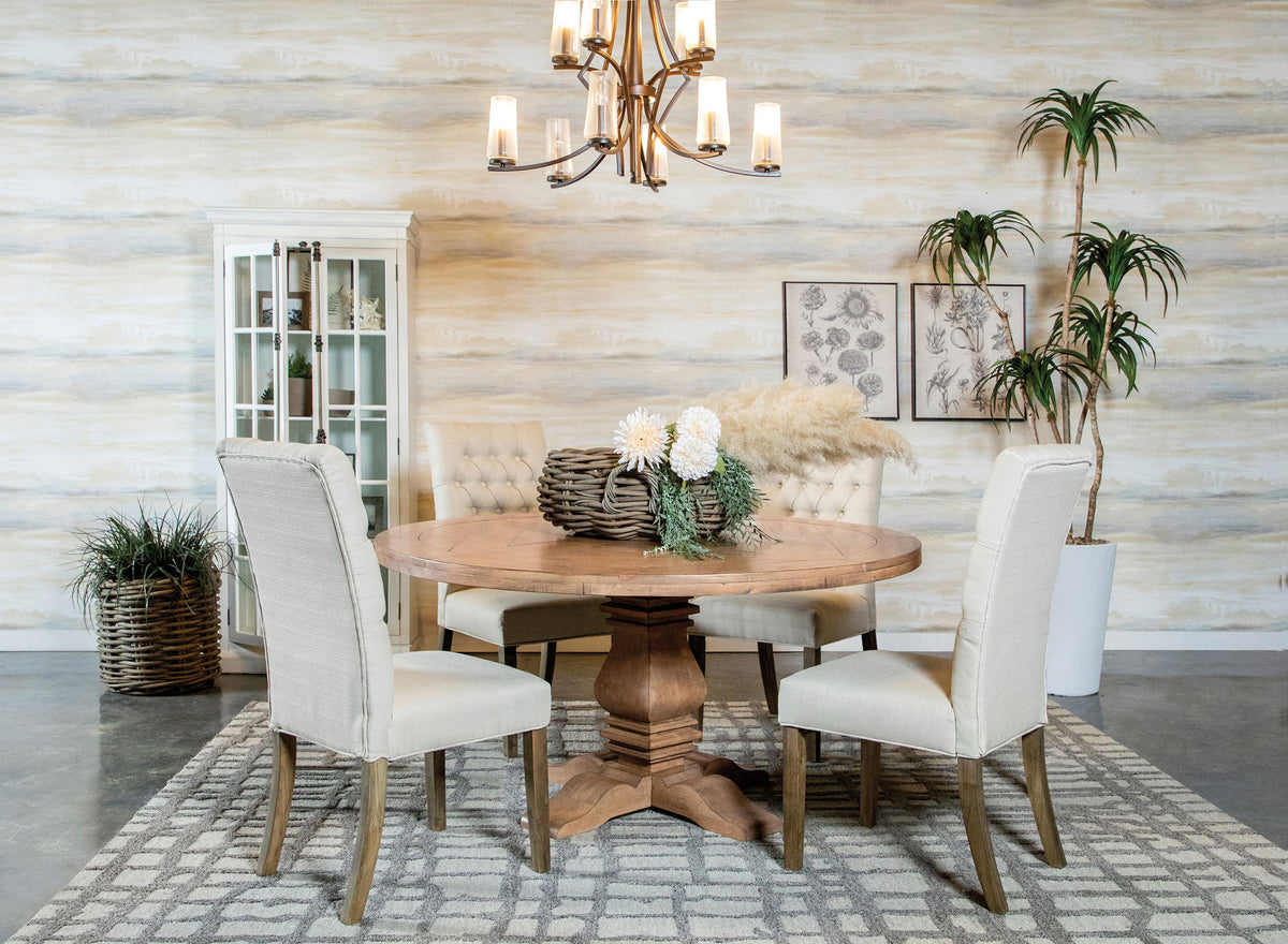 Florence 5-piece Round Dining Table Set Rustic Honey - MyWaynesHome #