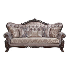 Benbek - Sofa With 5 Pillows - Fabric & Antique Oak