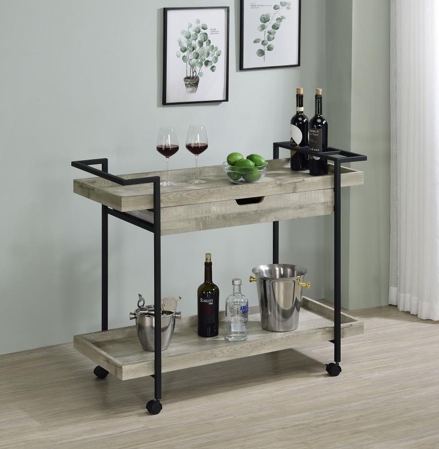 Ventura Grey Bar Cart - MyWaynesHome #