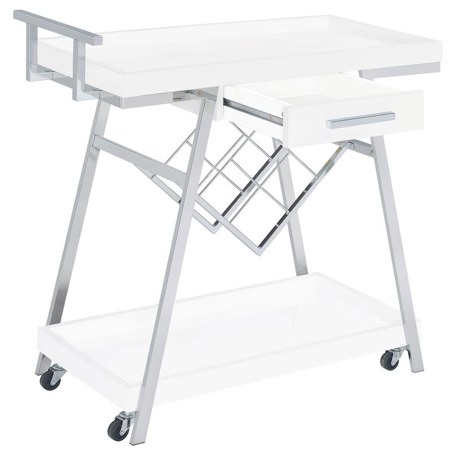 Kinney White Bar Cart - MyWaynesHome #