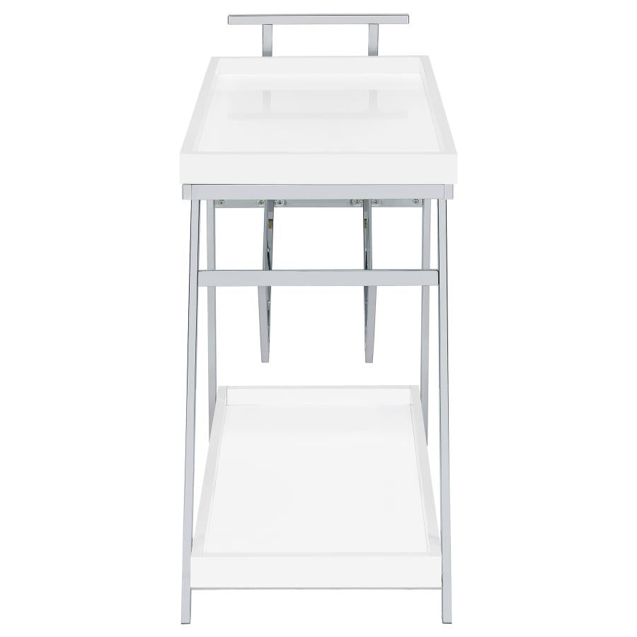 Kinney White Bar Cart - MyWaynesHome #