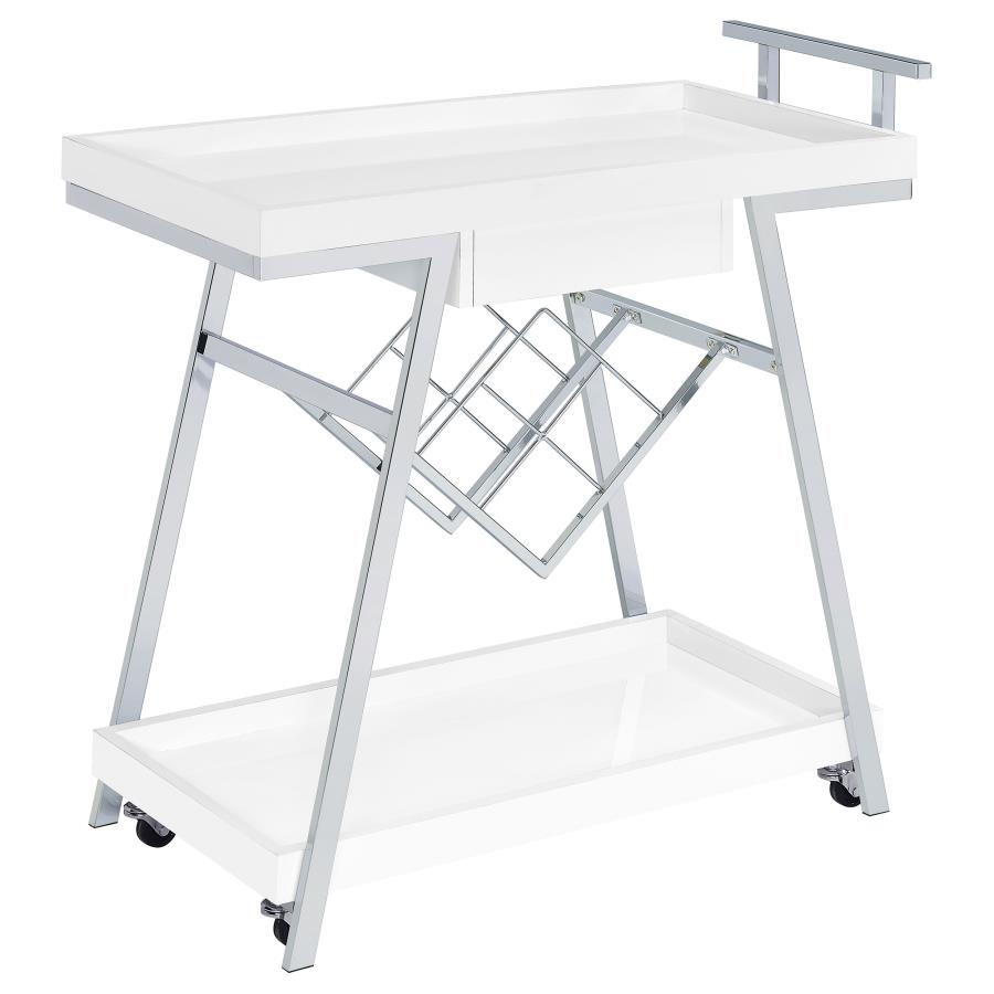 Kinney White Bar Cart - MyWaynesHome #