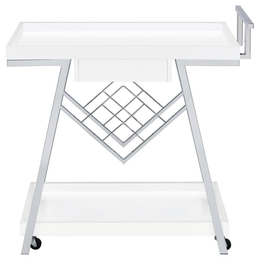 Kinney White Bar Cart - MyWaynesHome #