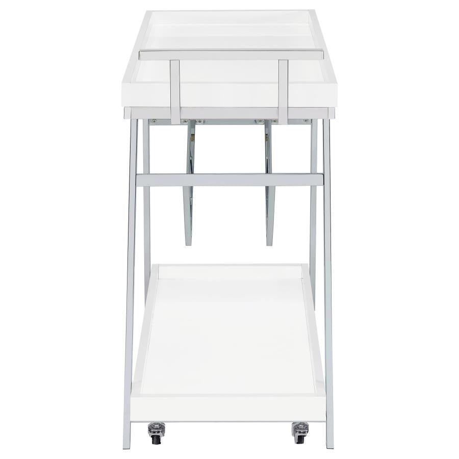 Kinney White Bar Cart - MyWaynesHome #