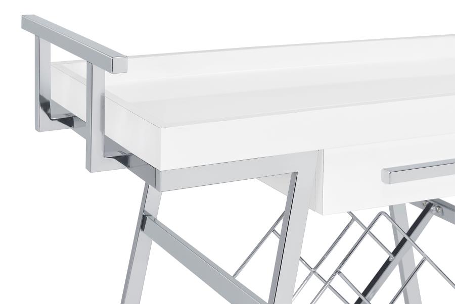 Kinney White Bar Cart - MyWaynesHome #