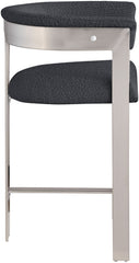 Romeo - Boucle Counter Stool With Silver Base (Set of 2)
