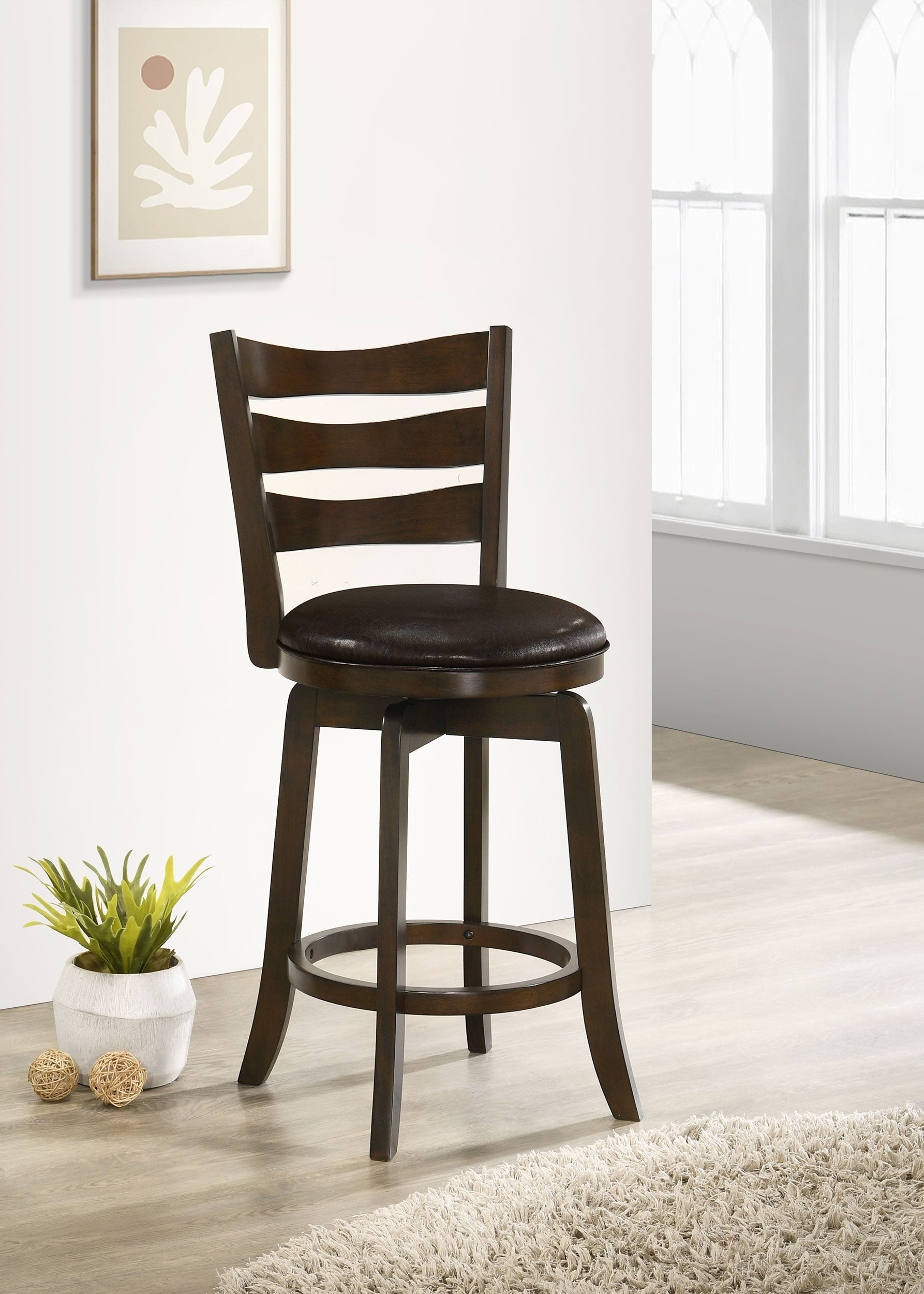 Murphy Wood Counter Height Swivel Bar Chair Dark Brown - MyWaynesHome #