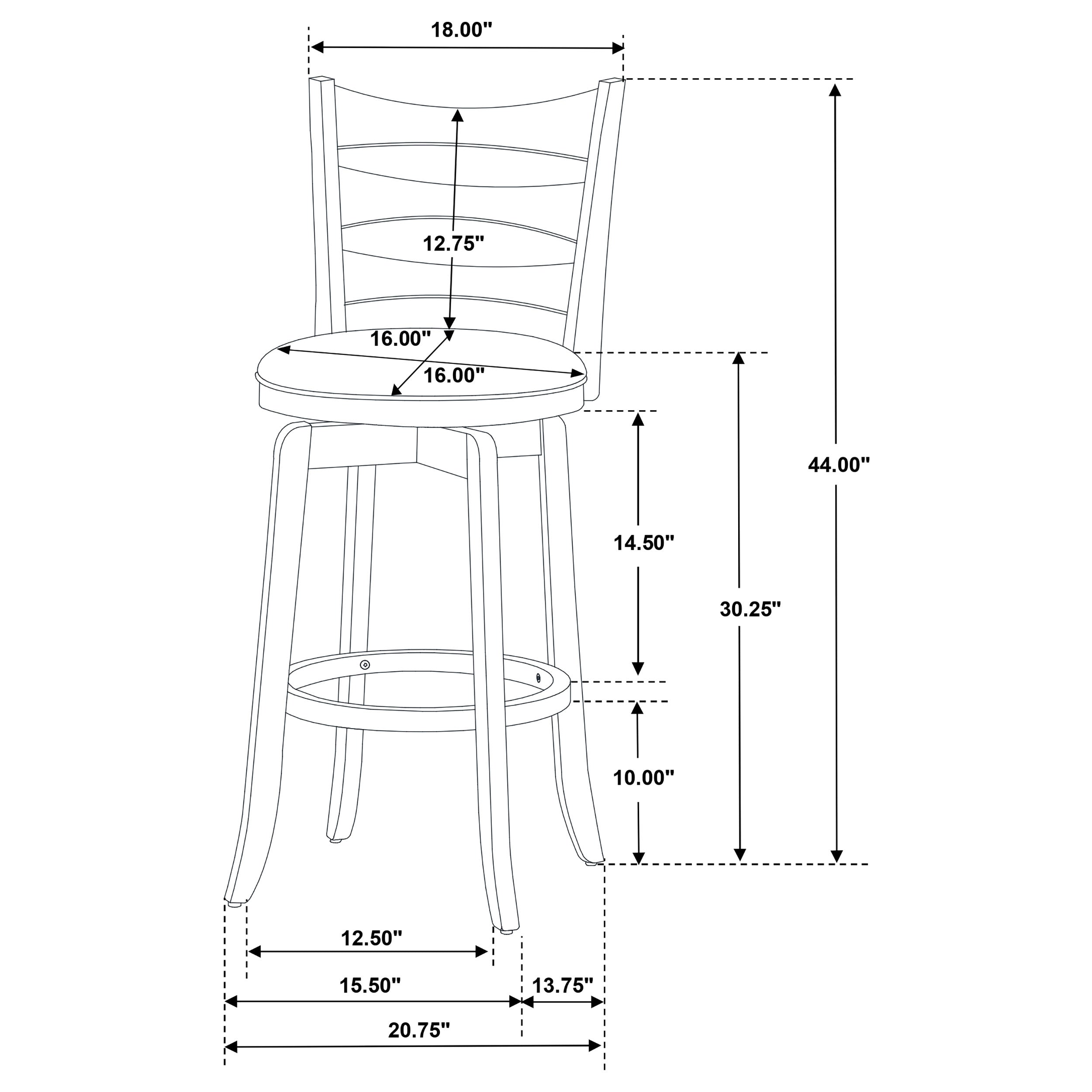Murphy Wood Pub Height Swivel Bar Chair Dark Brown - MyWaynesHome #