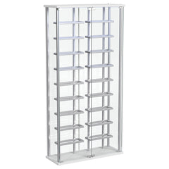 Montara Tempered Glass Wine Storage Led Curio Cabinet Chrome - MyWaynesHome #