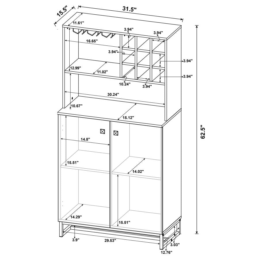 Mendoza Brown Bar Cabinet - MyWaynesHome #
