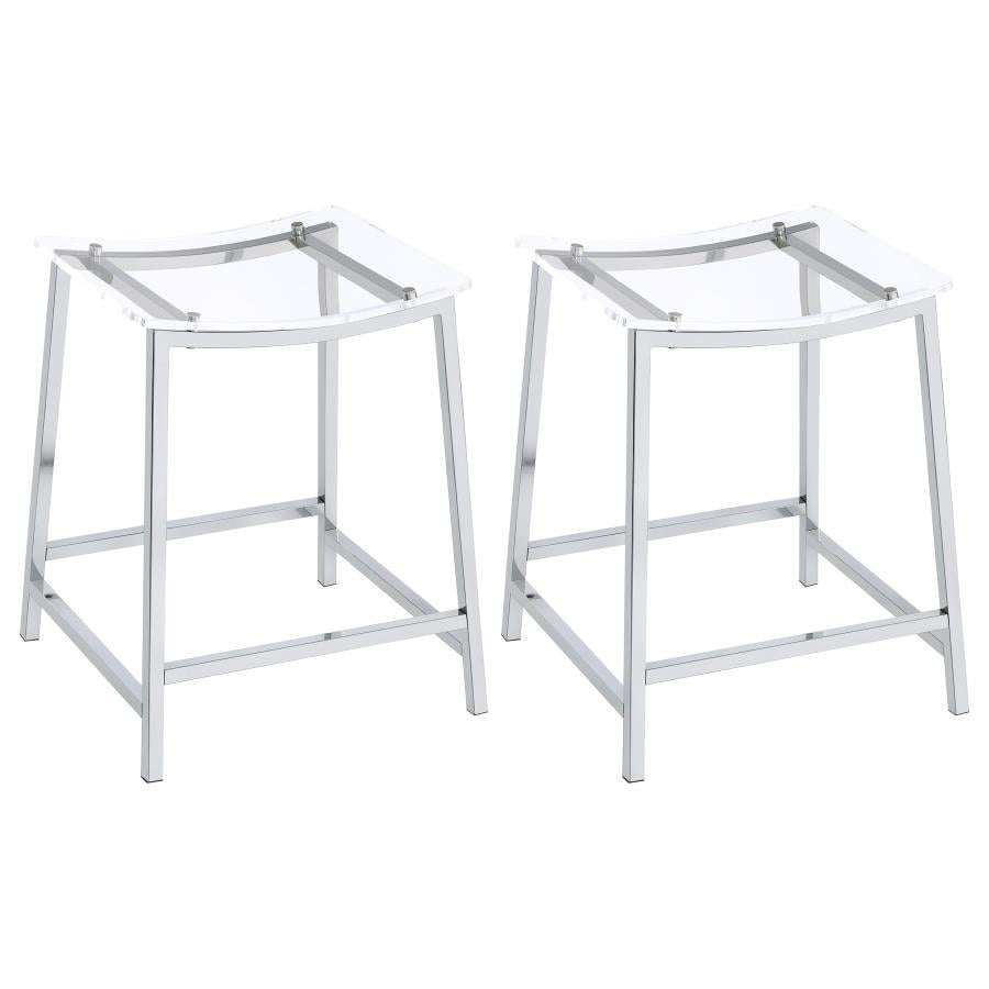 Jovani Silver Counter Stool - MyWaynesHome #