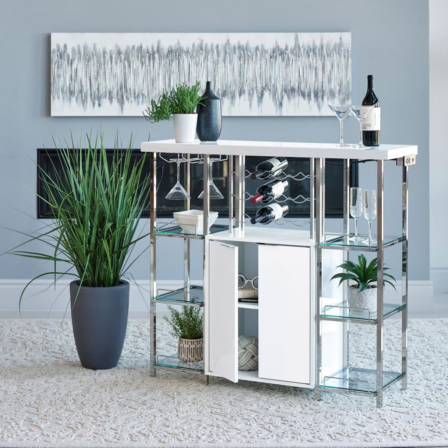 Gallimore White Bar Cabinet - MyWaynesHome #