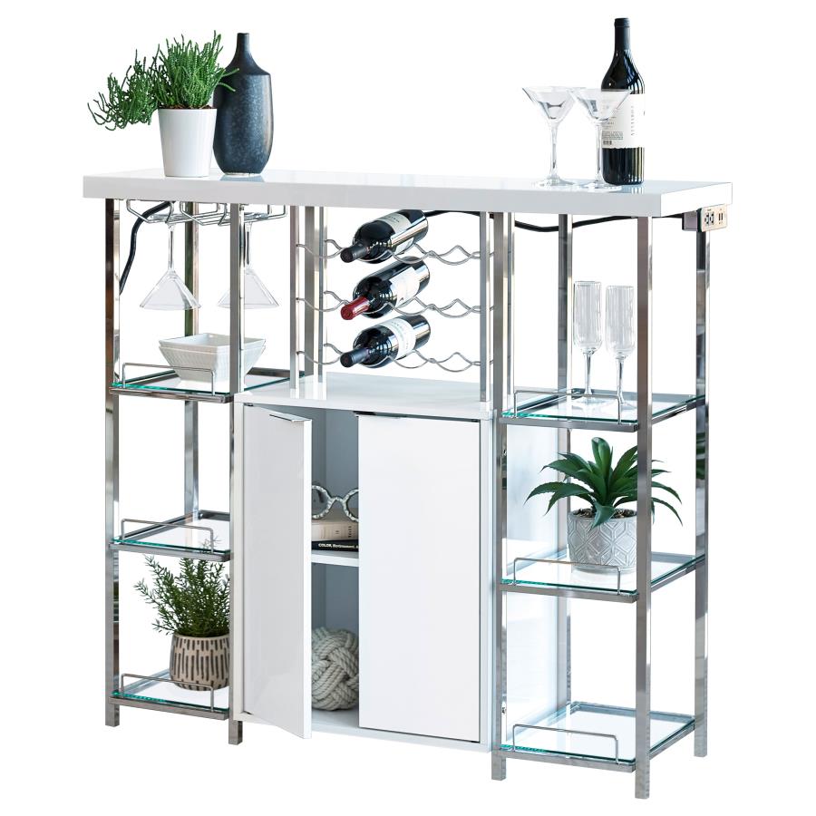 Gallimore White Bar Cabinet - MyWaynesHome #