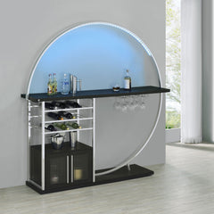 Risley 2-door Circular Led Home Bar Cabinet Dark Charcoal - MyWaynesHome #