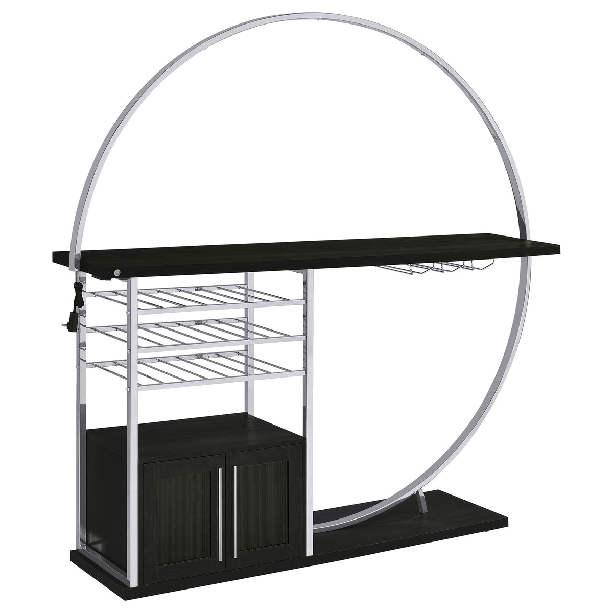 Risley 2-door Circular Led Home Bar Cabinet Dark Charcoal - MyWaynesHome #