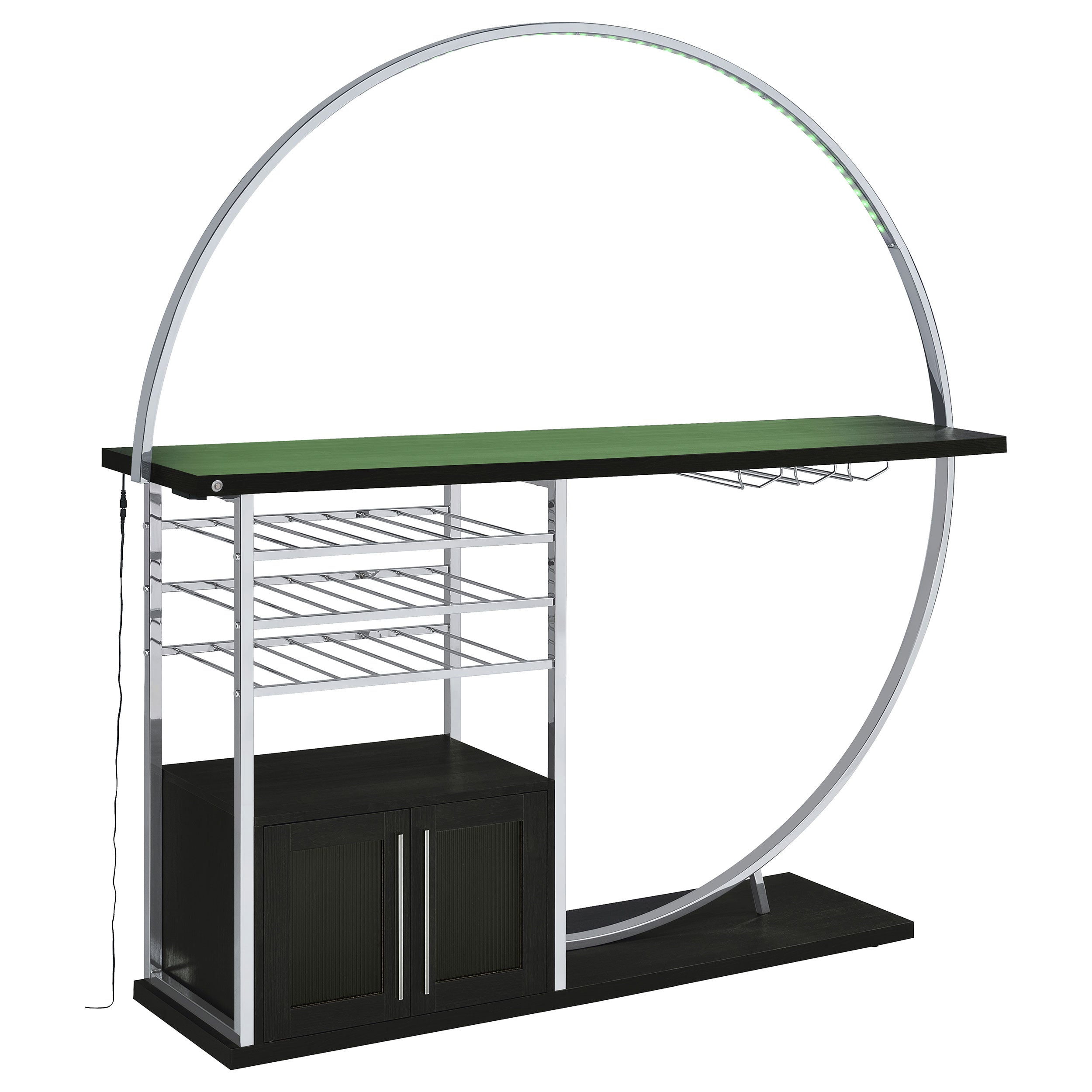 Risley 2-door Circular Led Home Bar Cabinet Dark Charcoal - MyWaynesHome #